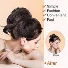Synthetic Claw Clip In Ponytail Hair Extensions Diy Hairpiece Hair Bun Fake Blonde Hair False Pigtail For Women