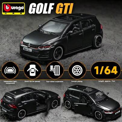 Burago 1/64比例官方授权压铸金属汽车模型，兰博基尼、奔驰、福特、凯迪拉克、雪佛兰，逼真微缩收藏摆件，男士礼物