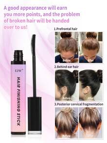 2 Peças Bastão Finalizador de Cabelo para Cabelos Pequenos e Quebrados, Creme/Gel Naturalmente Refrescante para Mulheres, Bastão de Cera de Cabelo, Não Oleoso e Não Pegajoso