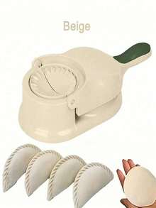 1 pieza Máquina para hacer masa de empanadillas 2 en 1, herramienta creativa para hacer empanadillas, máquina de empanadillas DIY, máquina de empanadillas manual, máquina prensadora de masa, utensilio de cocina - Multicolor - Ver 2