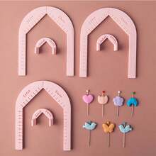 2pcs/Set 3mm, 4mm, 5mm Thickness Soft Clay Earring Piercing Guide, Pendant Hole Punch Assist Stand, Clay Thickness Balance Tool For Handmade - Drill - View 2