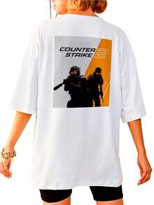 Shirt Unisex CS2 Elite Ops Astro Strewear Overzised DTF Ref-3403 - trắng - Xem 3