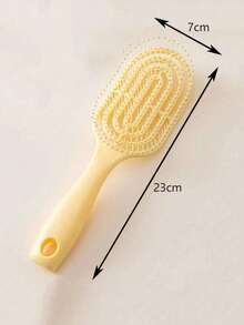 一套长柄粉色女士梳子，采用多色镂空罗纹设计，由ABS塑料制成，尺寸为9.06*2.76英寸，防静电，干湿两用梳子，粉色配件，美发梳，按摩梳，气垫梳，家居生活，宿舍身体护理工具，圣诞节，感恩节。 - 彩色 - 查看 3