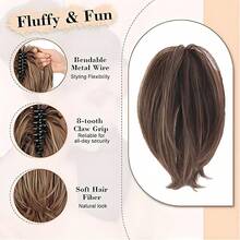 Synthetic Claw Clip In Ponytail Hair Extensions Diy Hairpiece Hair Bun Fake Blonde Hair False Pigtail For Women