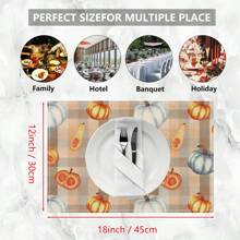 1 pieza/4 piezas/6 piezas Manteles individuales de lino con estampado de calabaza, decoración del hogar, decoración de Acción de Gracias, regalo de Acción de Gracias, adecuado para mesa de comedor, todo el año, manteles de mesa modernos lavables, decoración de habitación, manteles individuales, posavasos, manteles de cocina y comedor, decoración de fiesta interior y exterior, decoración del hogar, regalo ideal