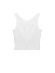 2025年夏季新款女童露背背心，U领无袖吊带背心百搭短款上衣 - 白色 - 查看 10