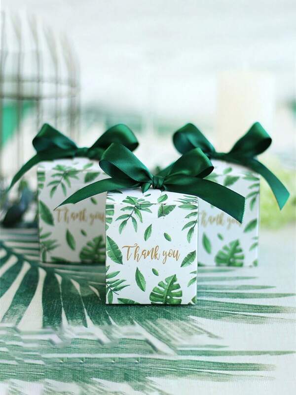 10/20/50/100 pezzi, Scatola regalo per caramelle con foglie di palma per bomboniere matrimonio, forniture per feste di compleanno, scatole per confezioni, gadget per feste, decorazioni per compleanni, decorazioni per matrimoni, forniture per feste