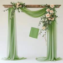 2pcs Green Willow Vine Mesh Wedding Arch Decor, 70x600cm, Suitable For Weddings, Ceremonies, Receptions, Parties, Ceilings, Banquets, Daily, Outdoor Backdrops - Multicolor - View 3