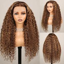 MEGALOOK Peruca Lace Front Ondas de Água Loiro Mel 6x5/13x4 Destaque P4/27 Pré-Aparada Pré-Cortada Fechamento de Renda Sem Cola Cabelo Humano 18-30 Polegadas Peruca Colorida de Alta Qualidade Amigável para Iniciantes