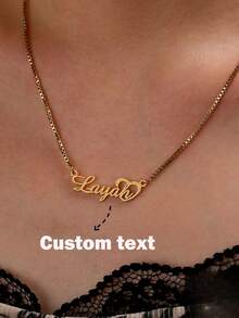 Custom Shiny Frosted Name Necklace Women Girl Charm Personalized Stainless Steel Half Wrap Love Letter Necklace Couple Pendant Family Jewelry Birthday Holiday Gift Christmas Gift For Her Silver Stylish For Teenagers, Junior High School Students, Middle School Students, High School Senior High School Students, College Students, University Students, Freshman, Sophomore, Underclassmen - Nhiều màu - Xem 7