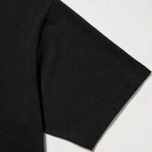 Men's  Cotton Graphic T-Shirt - "Don't Ask Me 4 " Bold Print Short Sleeve Tee, Black Casual Summer Top For Casual Attire - 黑色 - 查看 3