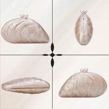 Milky Way Ladies' Acrylic Material Dinner Bag, Shell And Pearl Shoulder Bag, Equipped With A Metal Chain. Suitable For Use At Wedding Parties And Dances. Shoulder-Belted Design - Rượu sâm banh - Xem 2