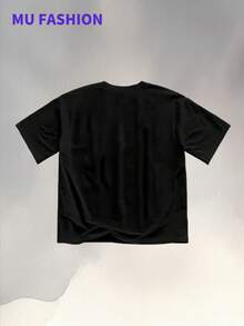 Angel Graphic Tee (220g Cotton T-Shirt) Streetwear Tee: Move In Silence  Printed T-Shirts, Cotton T Shirt Unisex T-Shirts, Casual And Comfortable To Wear Men's T - Shirt Ideal For Both Casual Outings And Home Relaxation Funny T Shirts - 黑色 - 查看 2