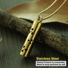 Golden Aromatherapy Necklace Diffuser Pendant Stainless Steel Locket Aroma Perfume Oils Essential Oil Diffuser Pendant Necklace Stainless Steel Jewelry Locket Necklaces Couple Men Punk Pendants Necklaces - Gold - View 19