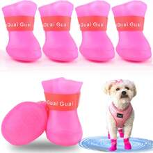 Botas de Lluvia para Mascotas – Zapatos de PVC para Protección de Patas - Morado - Ver 9