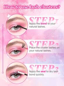 420PCS Large Capacity Individual Lash Clusters ,Foxy Eye&Cat Eye&Natural Wispy&Manga Lashes 10-18mm Left+Right For Paired Single Cluster, Natural Look&Extra Thick&Ultra Soft&Super Light DIY Eyelash Extension Kit With Makeup Tools Bond And Seal&Lash Tweezers&2 Lash Brushes - Black - View 6