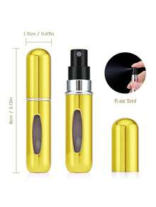 One Perfume Distribution Bottle, With Perfume Bottle Directly Filled At The Bottom, Reusable Fine Spray Water Bottle, Makeup Water Bottle, Perfume Distribution Tool, Suitable For Family And Friends' Birthday Gifts, Holiday Gifts, Easy To Travel And Carry, With A Capacity Of 5ml. - Vàng - Xem 8