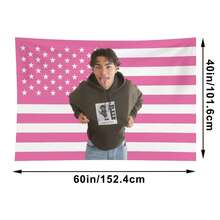 Movie Celebrity Actor Malachi Tapestry Barton Pink Art Flag Tapestry For Room Aesthetic Living Room Bedroom College Dorm Decor Pink Gift - Pink - View 3