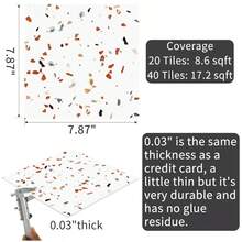 10/20 miếng gạch dán tường 20,32cm x 20,32cm, sàn vinyl tự dính DIY, thích hợp cho miếng dán gạch chống thấm nước có thể tháo rời (gạch Terrazzo) trong phòng tắm, phòng khách, phòng ngủ, nhà bếp và cầu thang - Nhiều màu - Xem 16