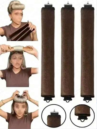 3/4/5Pcs Hair Rollers Set, Satin Heatless Curling Set - Hair Rollers, Headband Hair Curlers & Hot Rollers, To Sleep In, High Resilience Rubber Filling, Softer Durable
