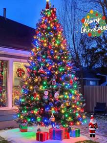 1 个户外太阳能 LED 灯串，IP65 防水，8 种照明模式，童话仙女装饰灯，适用于花园、庭院、露台、派对、圣诞树、婚礼、节日装饰、圣诞节、万圣节、情人节、新年氛围装饰灯，200/100/50/20 LED（暖白/白/彩/紫）