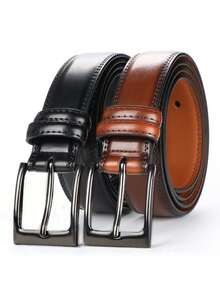 Premium Second Layer Leather Belt For Men 1 2/6": Classic Casual & Business Belt With Single Prong Buckle Halloween, Casual, Business, Street,  Boho, Western, Outdoor, Gift For Men, Husband, Boyfriend, Father, Dad, Christmas