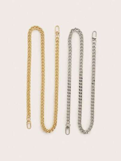 1 قطعة سلسلة مسطحة للمحفظة بطول 47 بوصة، حزام استبدال للحقيبة الكتف المتقاطعة مع إبزيم معدني، حزام سلسلة باللون الذهبي للمحفظة والحقيبة المتقاطعة والحقيبة اليدوية