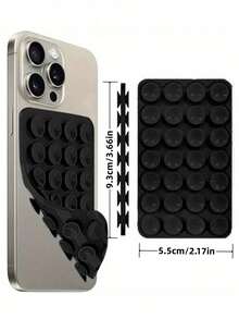 1pc Silicone Phone Sticky Grip Handle, Suction Phone Case Stand, Hands-Free Sticky Phone Handle For Selfie And Video, Mobile Finger Grip Stand - Multicolor - View 7