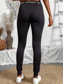 Women's Stretchy Sweatpants Ankle Length Sporty Pants Everyday Wear Comfortable Fit - 黑色 - 查看 2