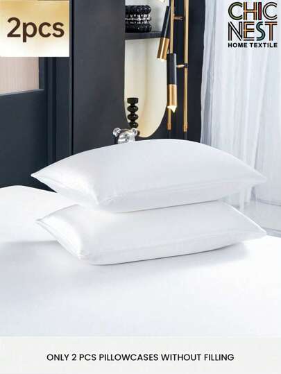 2pcs Silky Satin Pillowcase Set, Soft & Breathable, Anti-Wrinkle, Gentle On Hair & Skin, Improves Sleep Quality. Pillowcase Only, No Filling, Luxurious Satin, Extremely Soft & Breathable, Machine Washable. Ideal Gift For Family & Travel. Envelope Closure, Cool & Comfortable, Luxury Bedding Pillowcase, Super Soft Hotel Pillowcase, Fits Standard Full, Queen, King Size Beds.