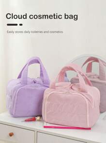 حقيبة منظم مستحضرات التجميل قطعة واحدة، حقيبة أدوات التجميل محمولة باليد، حقيبة سفر متعددة الوظائف، سعة كبيرة، تصميم مقسم، مقاوم للماء، مناسبة لمستحضرات العناية بالبشرة والمكياج والفرش والمستلزمات الصحية، حقيبة سفر للمدرسة والعطلات والعودة إلى المدرسة، حقيبة مكياج وحقيبة سفر للنساء