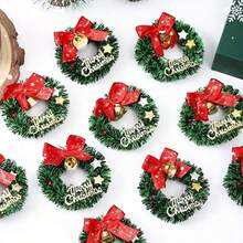 15/8/1 Stück Weihnachtskranz, Mini-Kranz, künstliches Handwerk, Baumschmuck, Feiertags-Dekoration, Fröhliche Weihnachten