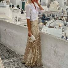 Spring And Autumn Direct  Women's Sequin Long Skirt Sequin Skirt - 圖片色 - 查看 4