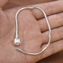 1pc Classic Snake Chain Cubic Zirconia Copper Plated DIY Women's Bracelet Gift Jewelry Women's Bracelet, Suitable For Weddings, Daily Gatherings, Fashion Accessories, Women's Hip-Hop Accessories - 銀色 - 查看 4