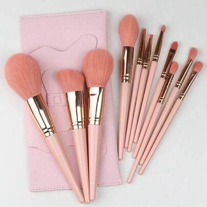 1pc Bow Decor PU Makeup Brush Bag, Large Capacity Makeup Brush Storage Organizer Pouch