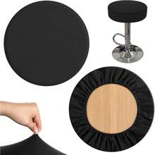 Round Bar Stool Seat Covers Washable Stool Cushion Slipcover Elastic Bar Chair Covers Bar Stool Covers Round, High Elastic Circle Stool Cover, Soft & Easy To Clean Chair Seat Slipcover - Multicolor - View 5