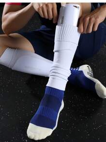 1 par de calcetines de fútbol de pierna larga fijos, cubiertas de pierna para adultos, protectores de pierna, calcetines de ciclismo, calcetines de otoño - Multicolor - Ver 9