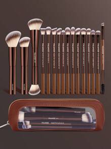 MAANGE 1pc/2pcs/13pcs/16pcs/18pcs Professional Aluminum Tube Makeup Brush Set, Includes Soft Foundation Brush, Concealer Brush, Eyeshadow Brush, Eyebrow Brush, Blending Brush, Highlighter Brush, Suitable For Powder, Liquid, Cream Cosmetics, Ideal For Daily Use And Travel, Great Makeup Accessory Gift For Friends. Set Includes Makeup Brushes, Makeup Brush Set, Complete Makeup Tools, Makeup Brush Kit, Makeup Gift Set, Etc. - Coffee Brown - View 2
