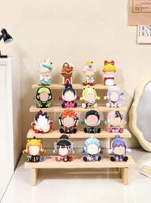 1 pièce Étagère d'affichage de bureau en bois à plusieurs niveaux, support de vitrine à étages pour figurines, parfums, produits de soins de la peau