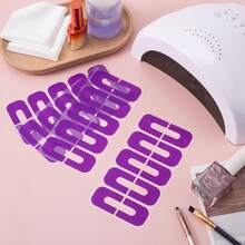 1pack/10pcs Nail Polish Protector For Fingers, U Shape Latex Nail Polish Barrier, Peel Off Skin Cuticle Protector, Purple Nail Guard Tape For Nail Stickers, Painting, Manicure - 紫色 - 查看 8