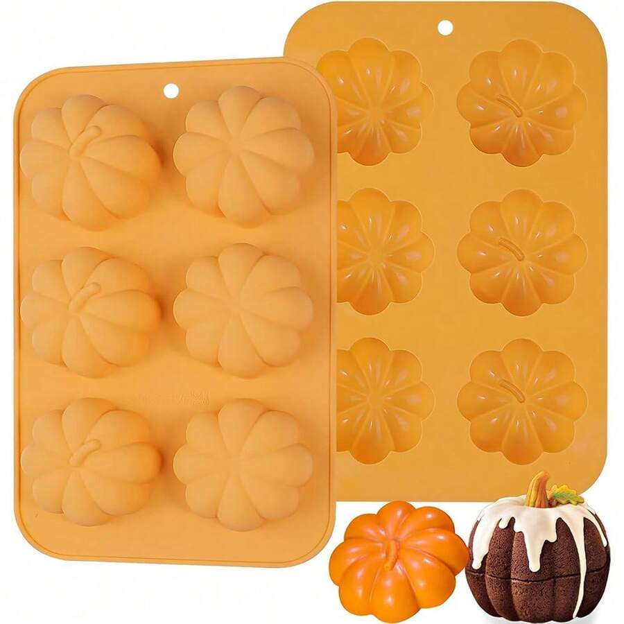 1PcsHalloween Pumpkin Cake Mold Silicone 3D Pumpkin Cupcake Pan For Baking Dessert Mousse Mold Tray For Halloween Thanksgiving