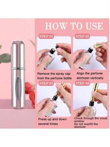 1 Piece 5ml Aluminum Perfume Mini Bottle, Bottom Press Type, Reusable Perfume Spray Bottle, Similar To Lipstick Shape, With A Visible Window, Portable For Travel And Air Travel - Vàng - Xem 4