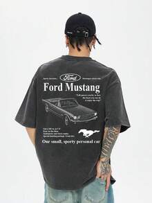 Playera Para Hombre 100% Algodón Cuello Redondo Modelo Carros Deportivos Clásicos, Unisex, Fresca y Cómoda - Gris plomo - Ver 1