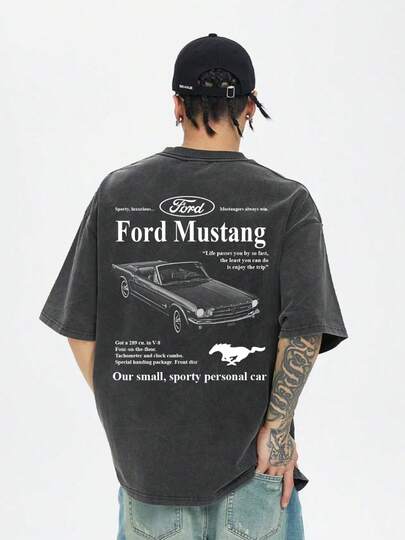 Playera Para Hombre 100% Algodón Cuello Redondo Modelo Carros Deportivos Clásicos, Unisex, Fresca y Cómoda