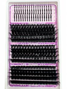 20 Rows 10-20mm D/DD Curly Spike Lash Clusters + 60D 80D 100D/120D 140D 160D Manga Eyelash Clusters 0.07 Anime Cluster Eyelash Extensions Clusters Lashes Lash Spikes Fairy Lash Clusters With Spikes Individual Lashes For Beginners, Reusable, Suitable For Parties, Weddings, Dates, Halloween And Daily Wear - 黑色 - 查看 11