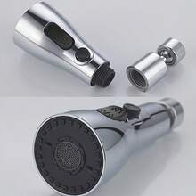 1 套升级版 360 度旋转通用厨房水龙头头、3 功能水槽起泡器、带适配器的水龙头替换零件、大角度可旋转水龙头喷头延长器