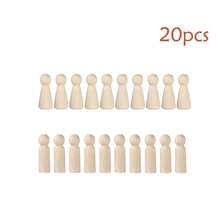 5/10/15/20 件 35 毫米未完成木制娃娃身体 - 成人 DIY 绘画工艺套装 - 35MM - 查看 14