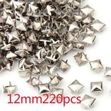 50 件/100 件/160 件/220 件方形金字塔铆钉适用于服装包包皮鞋朋克摇滚珠宝工艺品，4 爪金属钉头铆钉配饰