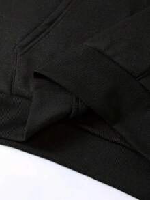 Sudadera con capucha para hombres de moda casual, último modelo 2025 - Negro - Ver 5