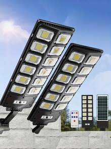 1pcs Commercial Street Solar Large Street Lamp, 504LED Lamp Beads 6-Cell Double-Row High-Brightness 4500mah, Automatic Sensor Switch From Dusk To Dawn, Outdoor Solar Sensor Floodlight With Motion Sensor And Remote Control, Suitable For Home Parking Lot Lights, Commercial Street And Sports Field Solar Street Lamps